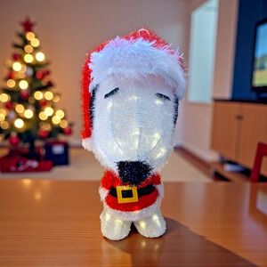 Snoopy Santa Light Up Christmas Figure Plug In 2016 Wire Figurine 19" Stands